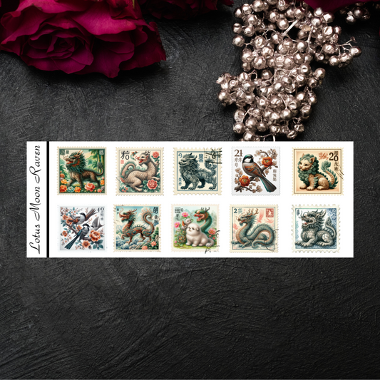 Dragon and Bird Stamp Booklet Style Sheet