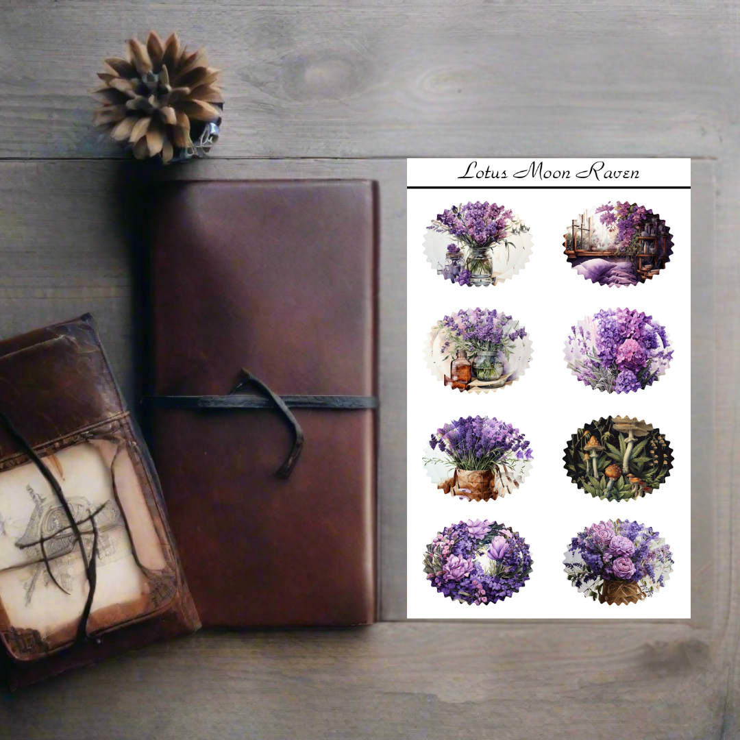 Lavender Fields Postage Stamp Style