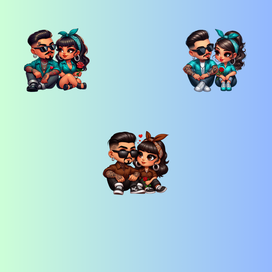 Mystery Chicano Couple Sticker Pull