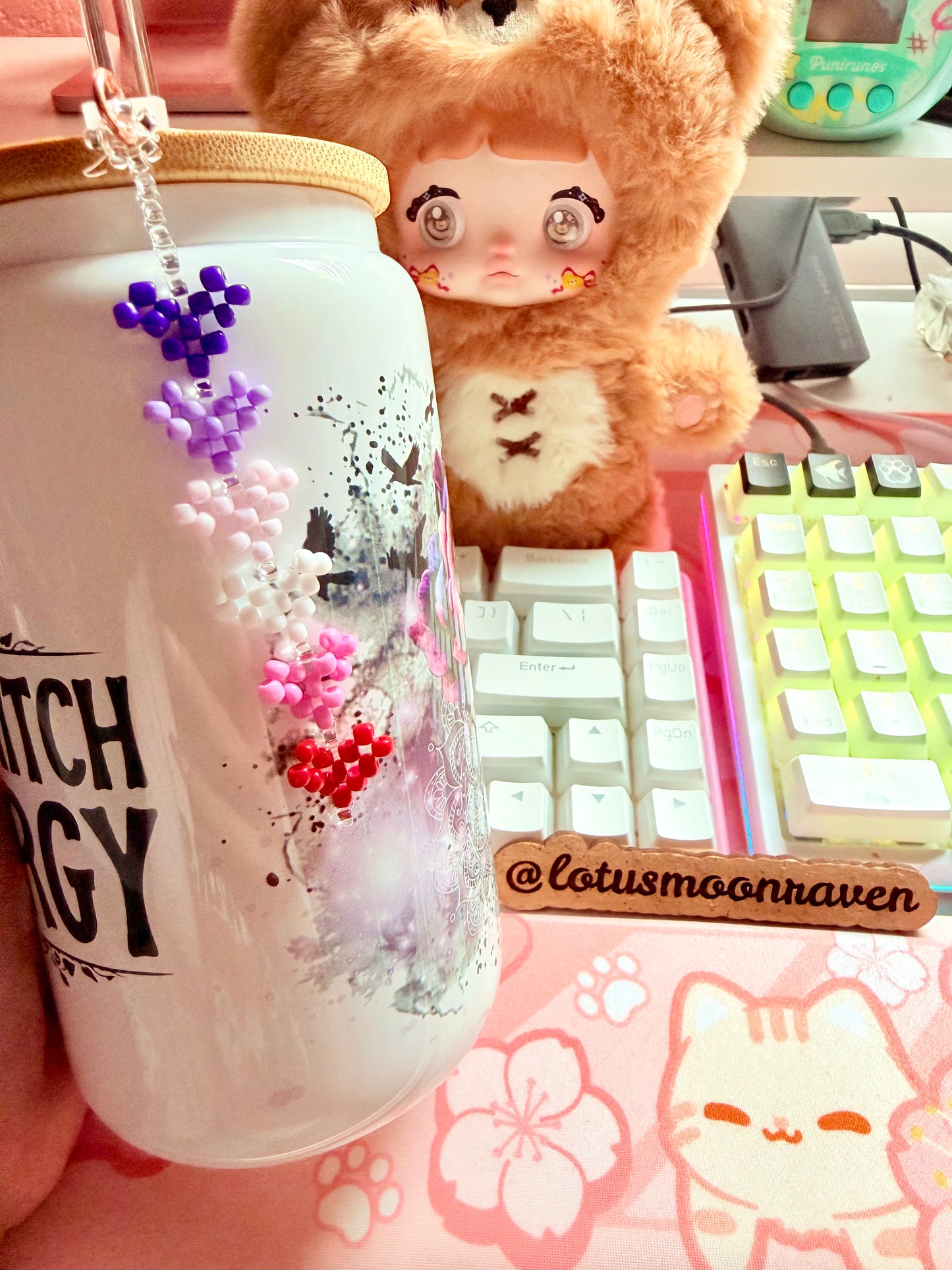 Pixel Hearts Straw Charm