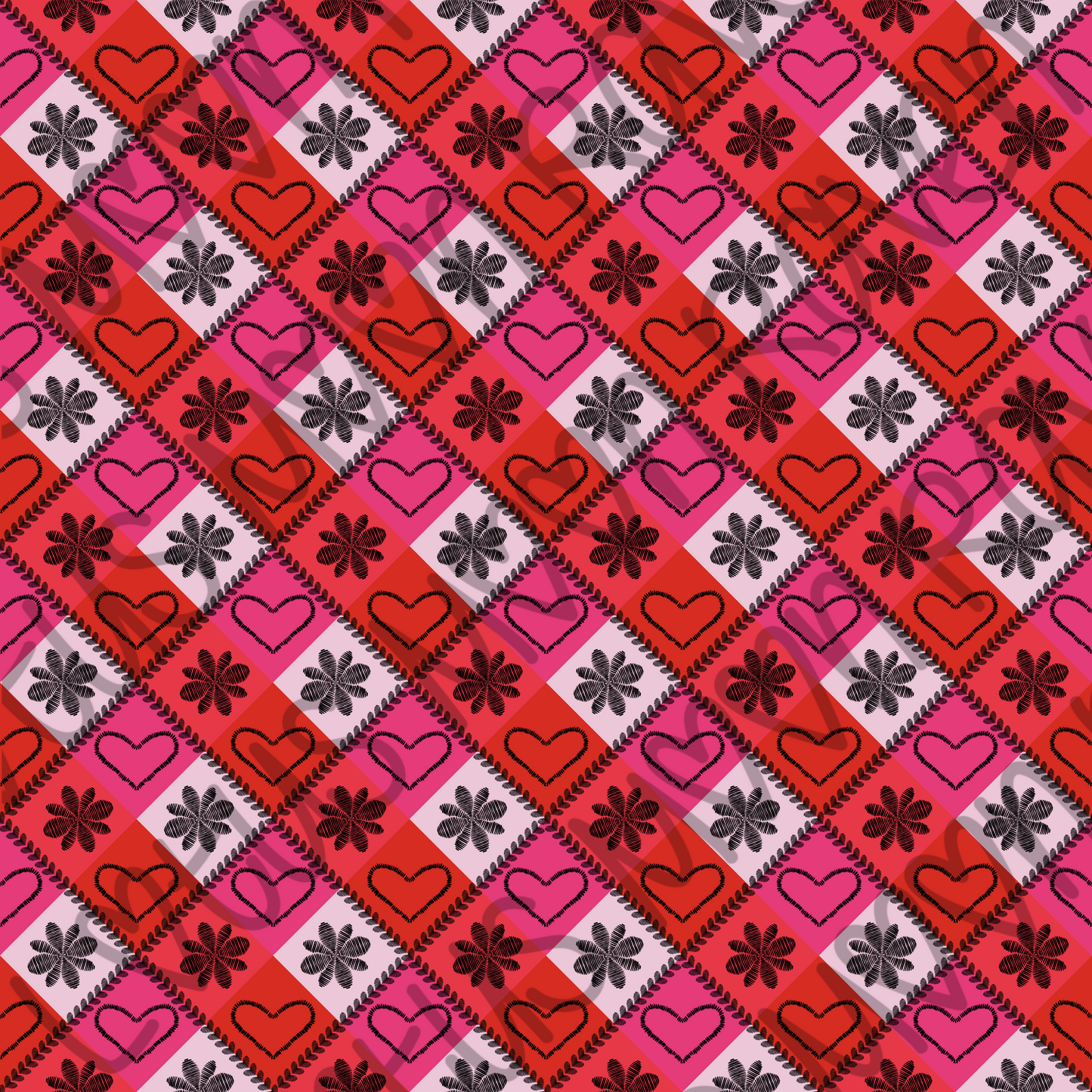 Hearts Quilted Blanket Papers