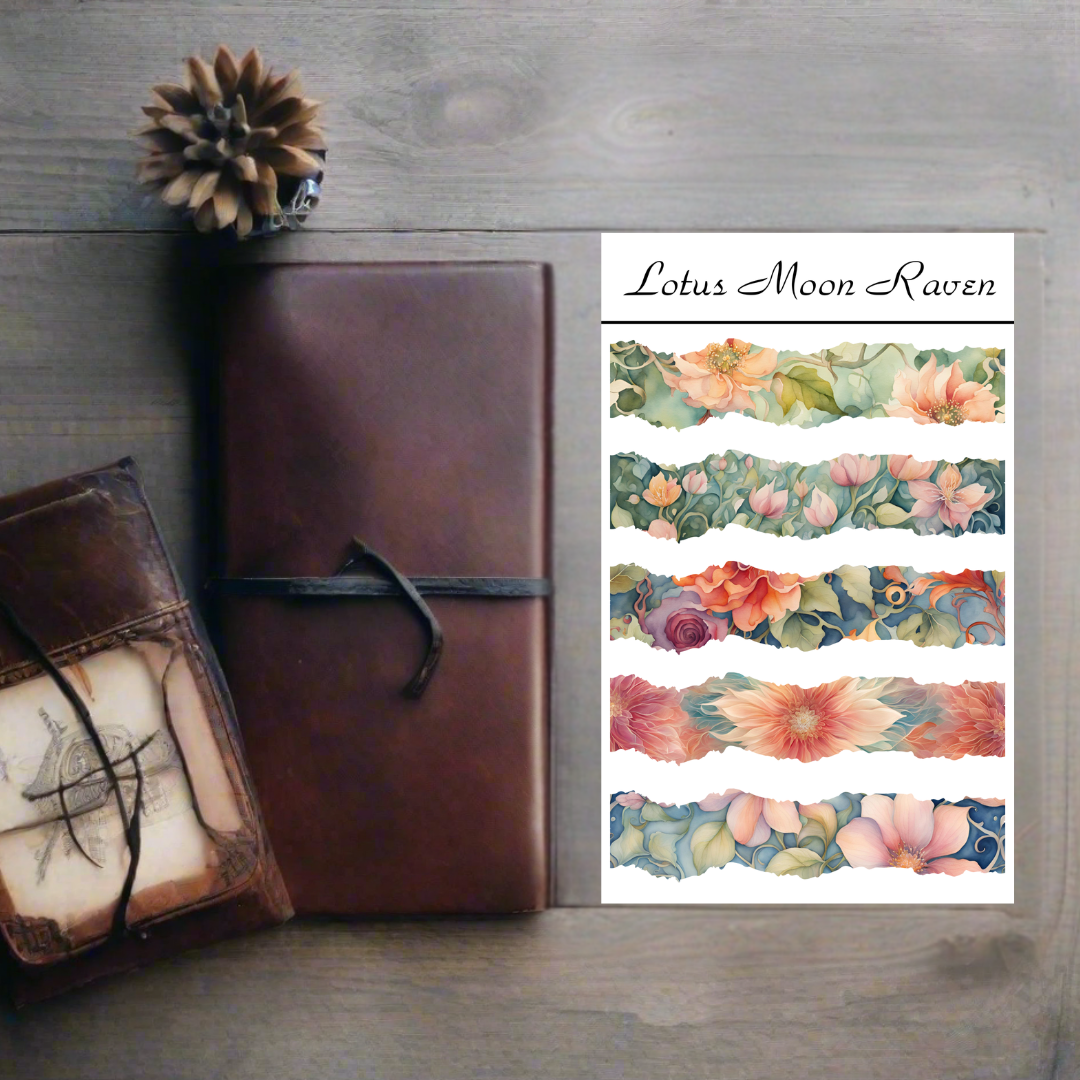 Whimsical Flowers Washi Deco