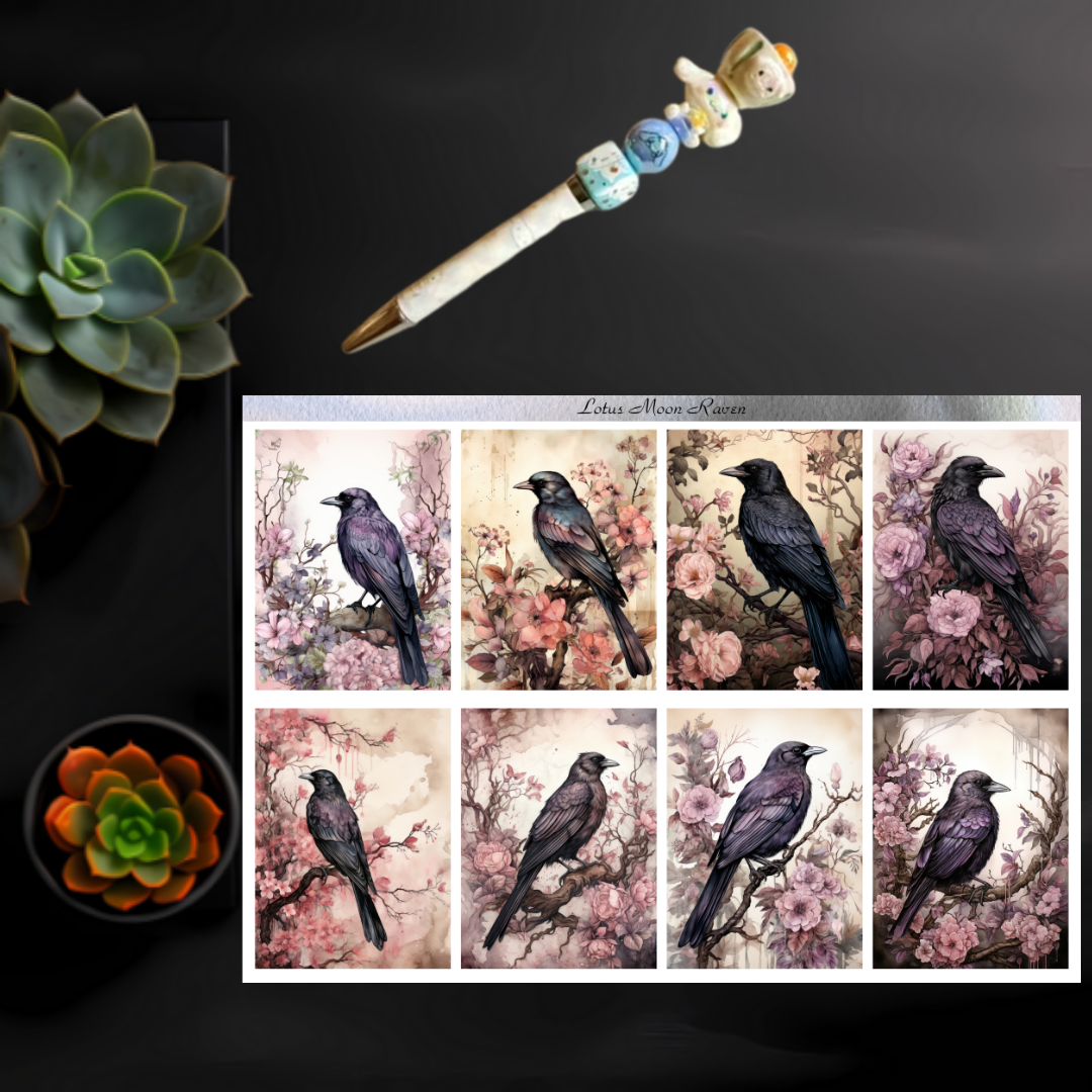 Crow and Flowers