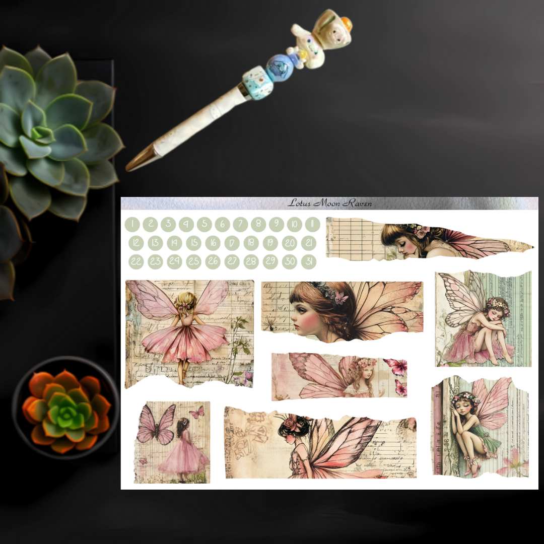 Pink Mushroom Fairies Journaling Kit