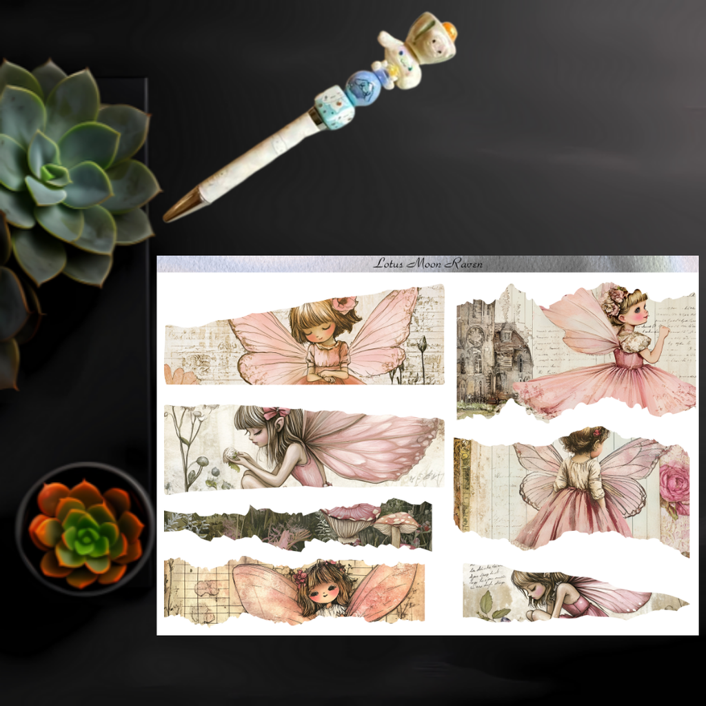Pink Mushroom Fairies Journaling Kit