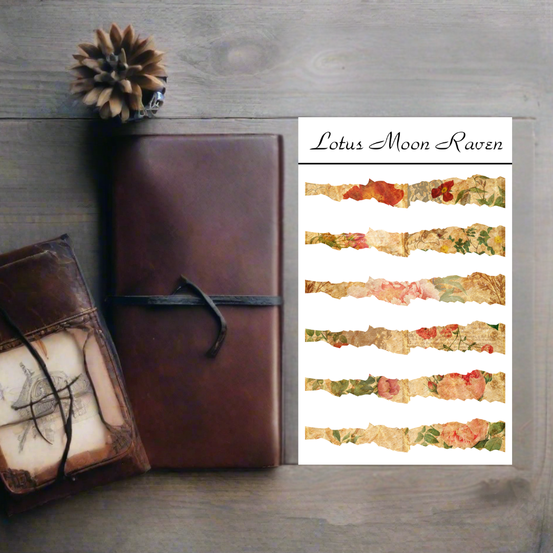 Vintage Flowers Washi Deco