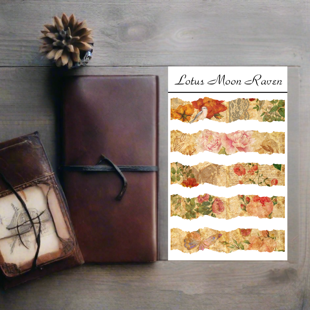 Vintage Flowers Washi Deco