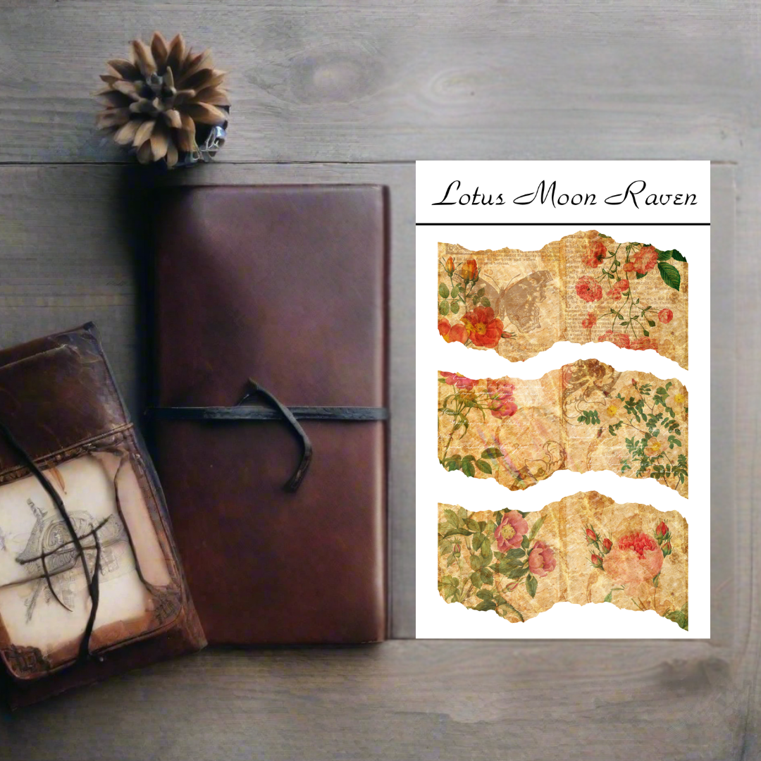 Vintage Flowers Washi Deco