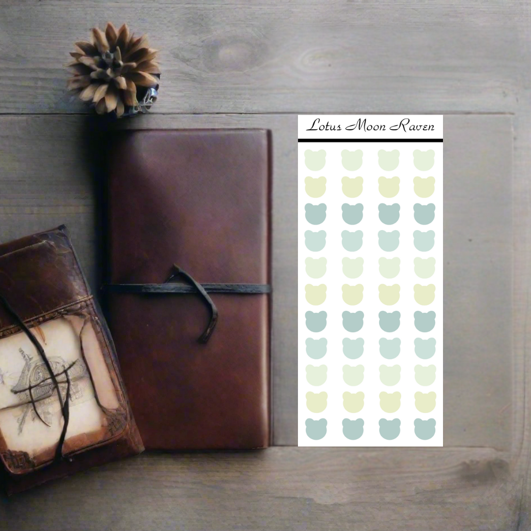Green Tea Dot Stickers