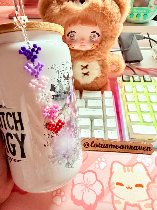 Pixel Hearts Straw Charm