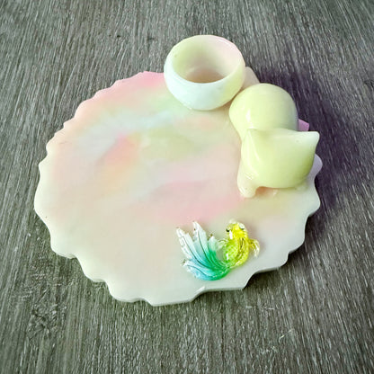 Pastel Kitty Painting Raven Tray