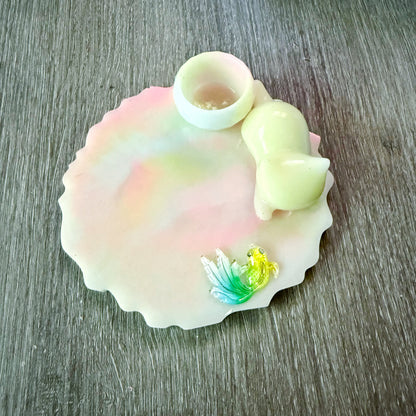 Pastel Kitty Painting Raven Tray