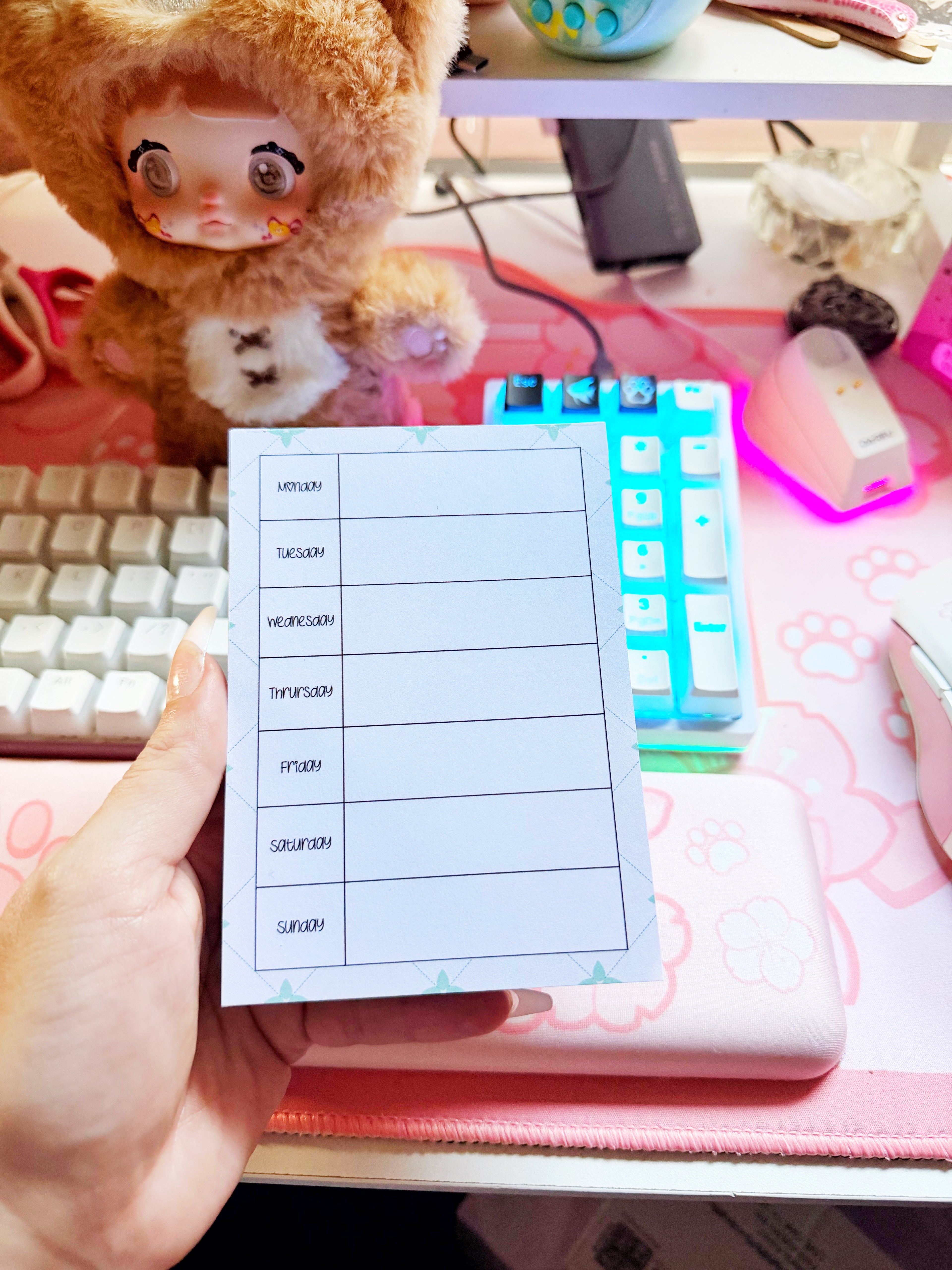Green Weekly Note Pad