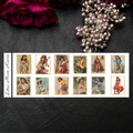 Vintage Pin Up Girls Stamp Booklet Style Sheet
