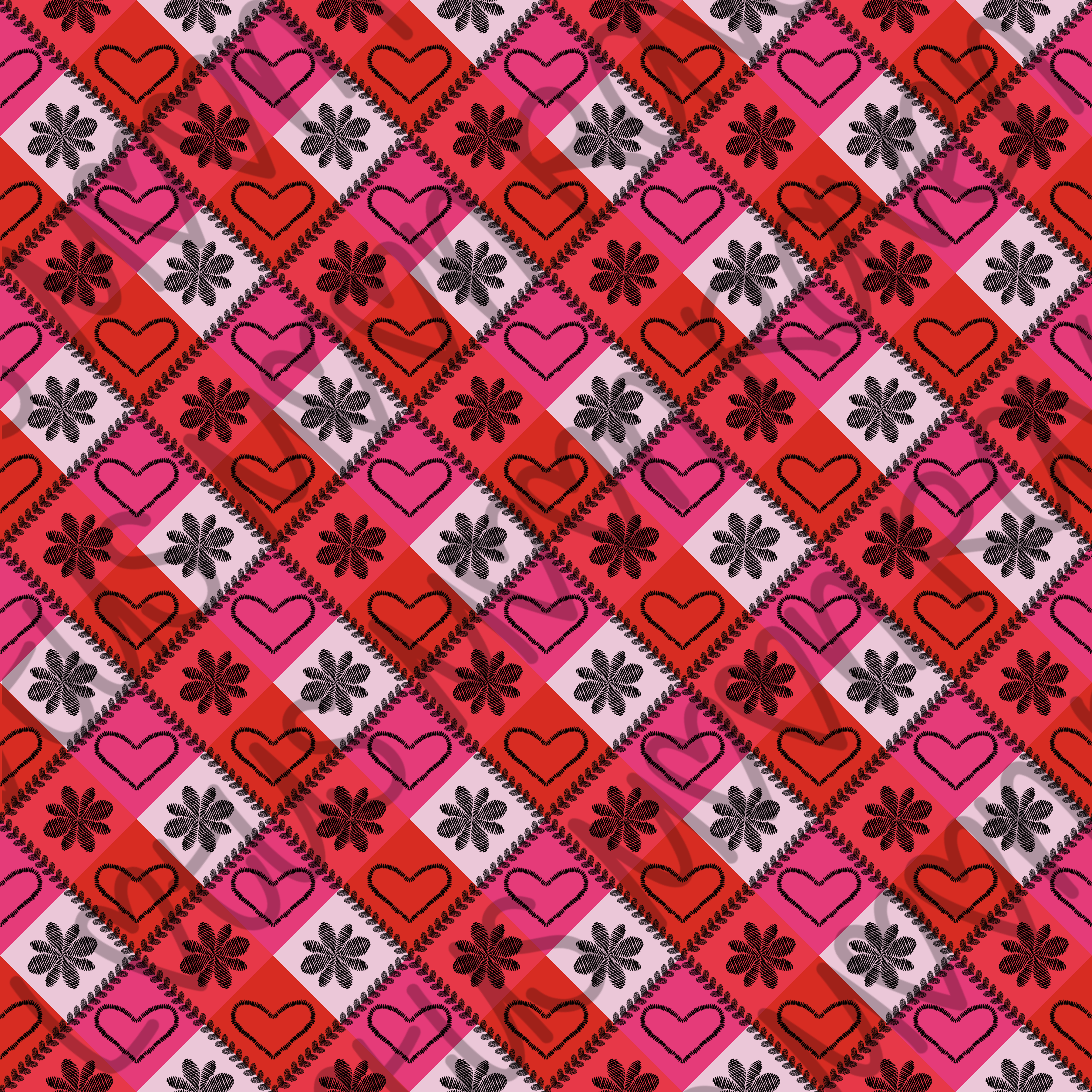 Hearts Quilted Blanket Papers