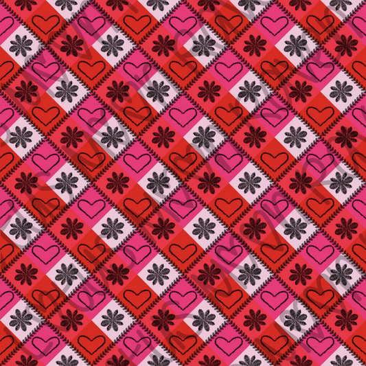 Hearts Quilted Blanket Papers